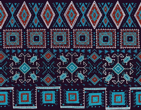 Stamm nahtlose Muster. indischer oder afrikanischer ethnischer Stempelstil. Handgezeichnetes Vektorbild für Textilien, dekorativen Hintergrund, Packpapier — Stockvektor