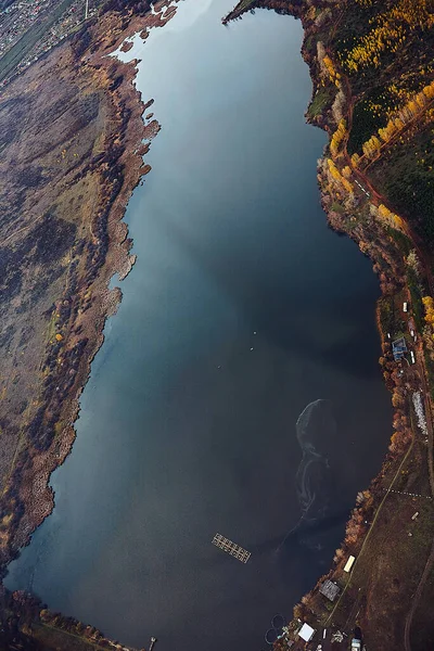 Vista Superior Lago Desfiladeiro Drone Foto Alta Qualidade — Fotografia de Stock