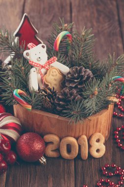 oyuncaklar ve pişirme Noel kompozisyonu