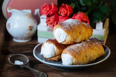 pasta, rulo, boru, protein, krem