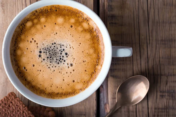 Cappuccino Aus Nächster Nähe Kaffeeschaum — Stockfoto