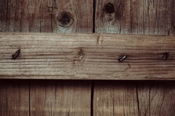 Oude Omheining Houten Planken Met Spijkers Hout Textuur — Stockfoto