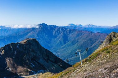 Kafkasya Dağları, Krasnodar Bölgesi, Soçi, Rosa Khutor, Panorama
