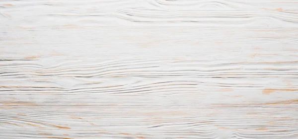 Obieranie drewnianego tła w kolorze białym, przestrzeń na ksero, długi baner — Zdjęcie stockowe