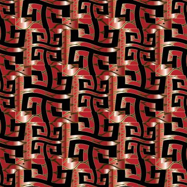 Dalga Yunan anahtar vektör seamless modeli. Modern Menderes