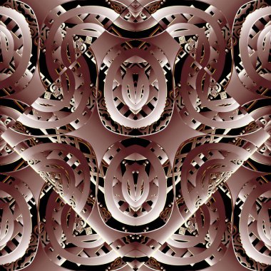 Modern 3d seamless modeli. Vektör soyut geometrik arka plan