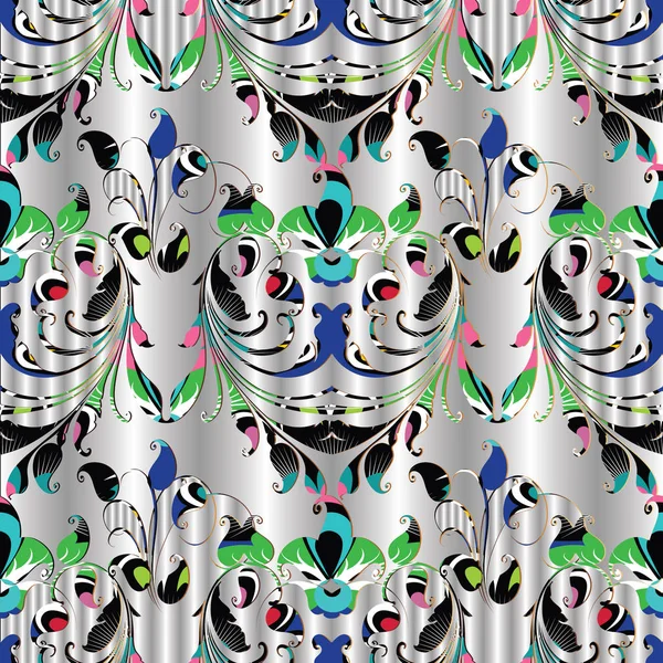 Modèle sans couture vecteur Paisley. Fond coloré floral — Image vectorielle