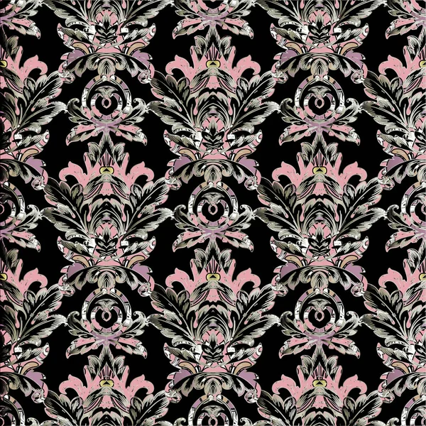 Damassé baroque motif sans couture — Image vectorielle