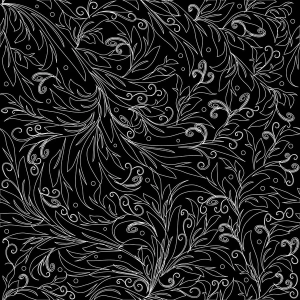 Línea floral arte tracería vector patrón sin costura . — Archivo Imágenes Vectoriales