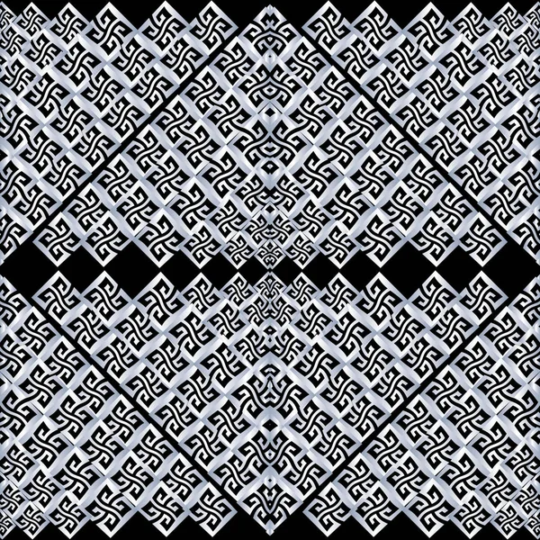 ギリシャの主要ベクトル パターンを蛇行します。ブラック ホワイト抽象的な幾何学的です — ストックベクタ