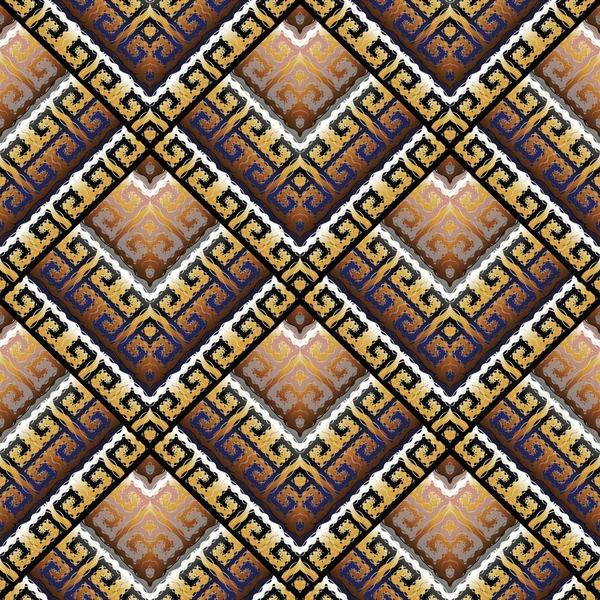Patrón de clave griega geométrica tribal sin costuras. Meandros vectoriales — Archivo Imágenes Vectoriales
