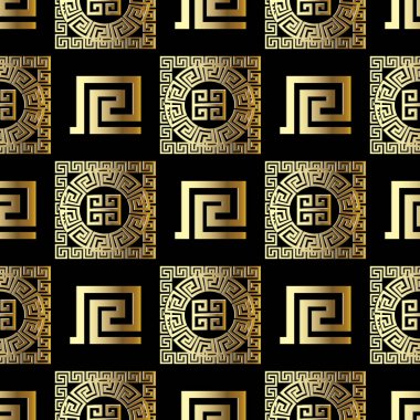 Geometric modern 3d meander vector seamless pattern. greek key clipart