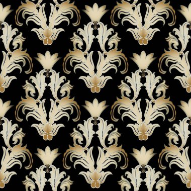 Damasko vektör seamless modeli. çiçek arka plan duvar kağıdı