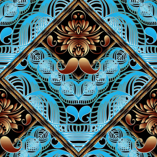 Paisley seamless modeli. Çiçek vektör arka plan ile