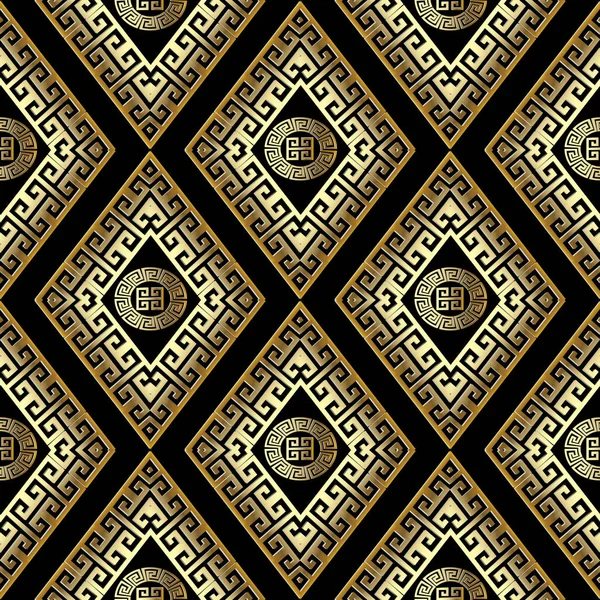 Altın geometrik Menderes vektör seamless modeli. Yunan anahtar