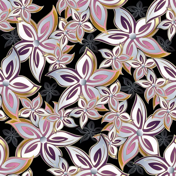 Abstrakte florale nahtlose Muster. Vektor Blumen Hintergrund. — Stockvektor