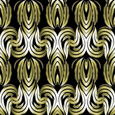 Vektör çiçek soyut damasko seamless modeli.