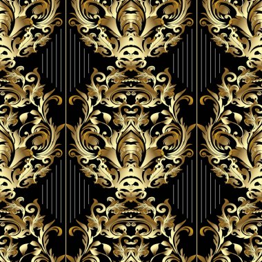 Dizili altın Barok seamless modeli. 