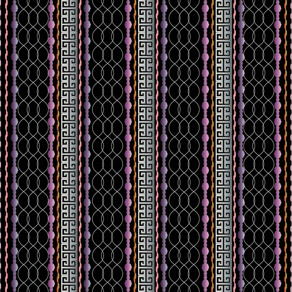 Ponceuse rayée motif sans couture. vecteur grec clé frontière — Image vectorielle