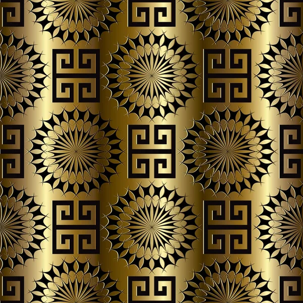 Altın Menderes Yunan anahtar 3d seamless modeli.