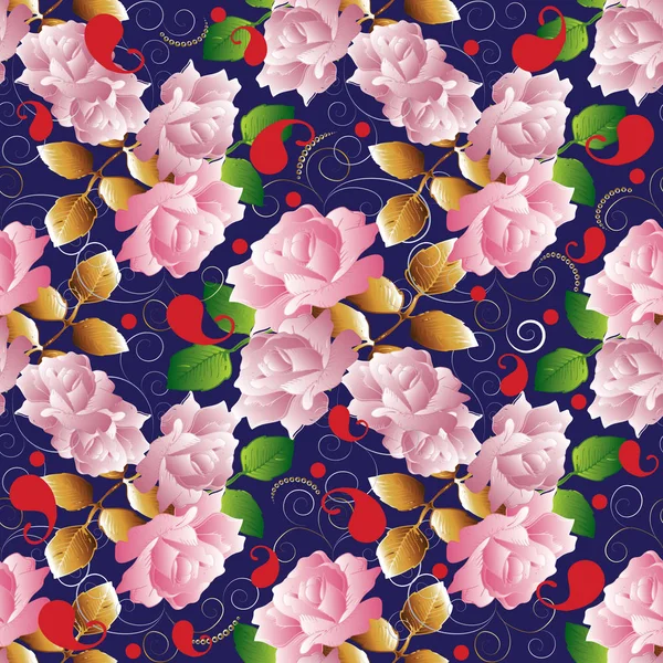 Roses vector seamless pattern. Floral background