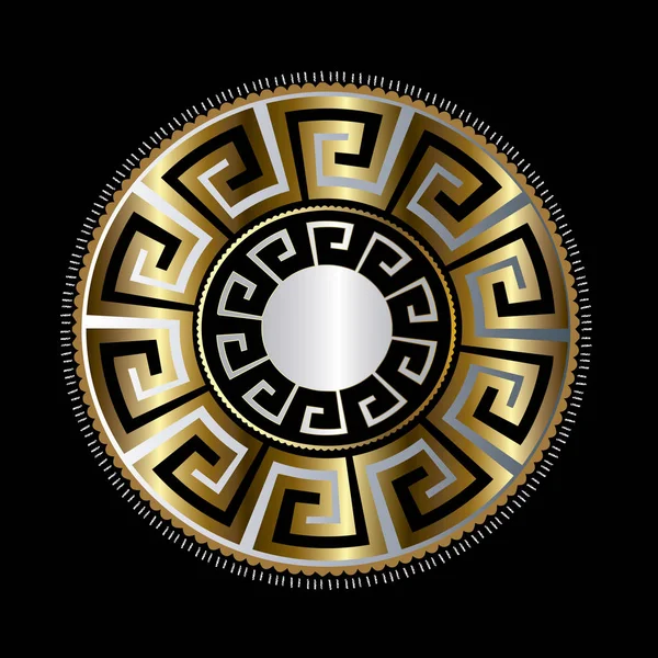 Ancient round decorative ornament. Vector meander pattern