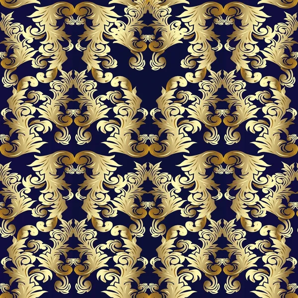 Barokk varrat nélküli mintát. Floral-vector-vintage háttér — Stock Vector