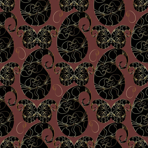Modèle sans couture Paisley. Arrière-plan floral orné — Image vectorielle