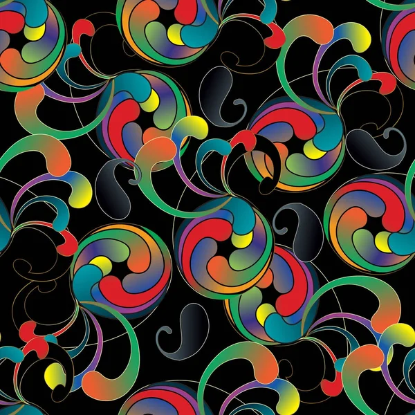 Paisley motif sans couture. Fond coloré abstrait — Image vectorielle
