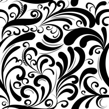 Paisley seamless modeli. Siyah beyaz çiçek arka plan 