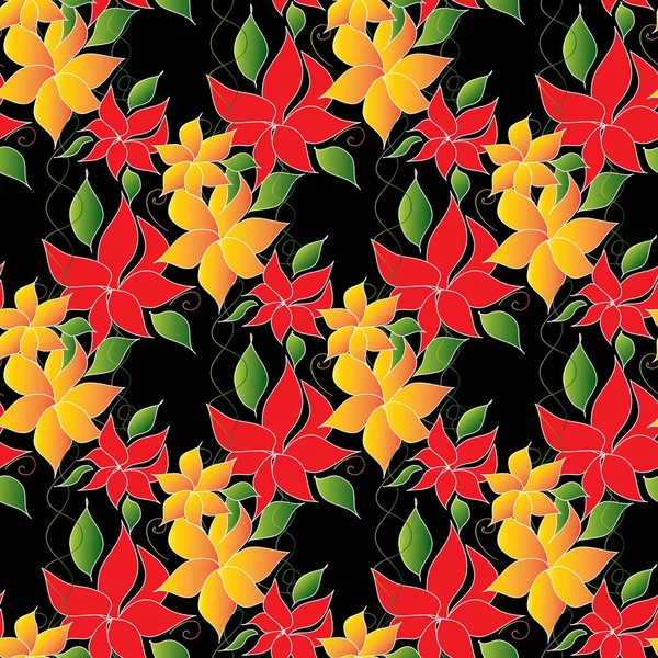 Blumen nahtlose Muster Hintergrund Tapete Illustration — Stockvektor
