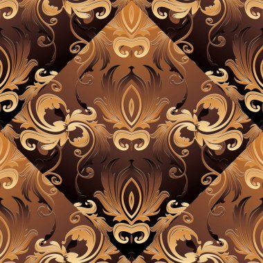 Barok vektör Dikişsiz desen döşenir. Çiçek arka plan 