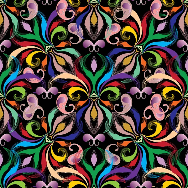 Modèle sans couture coloré Paisley. Fond floral vectoriel — Image vectorielle