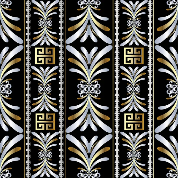 Çiçek çizgili soyut 3d seamless modeli. Vektör arka plan 