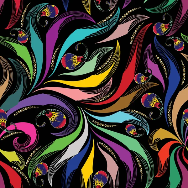 Paisley bunten nahtlosen Muster. Vektor floraler Hintergrund — Stockvektor