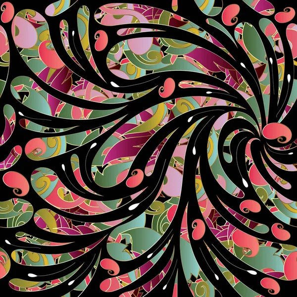 Calme floral motif sans couture. Fond vectoriel coloré — Image vectorielle