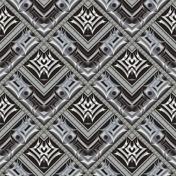 Patrón gótico abstracto sin costura. Meander llave griega geométrica — Archivo Imágenes Vectoriales