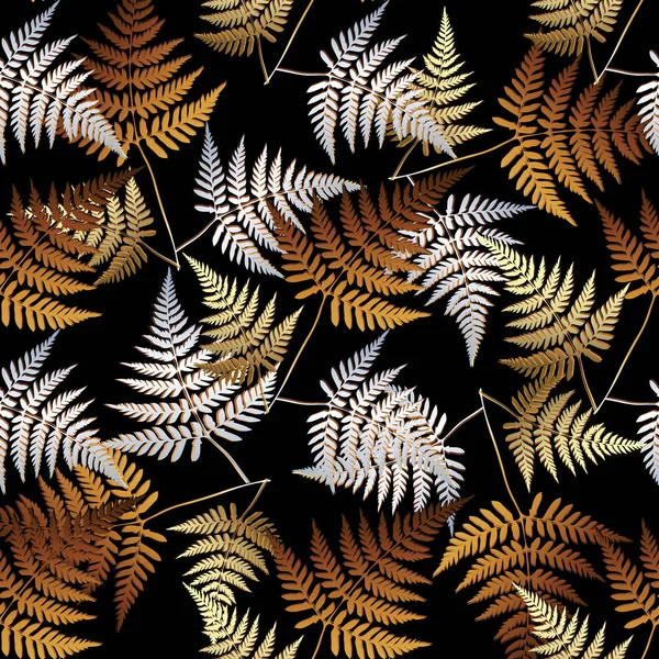 Fougère laisse un motif sans couture. Fond floral vectoriel — Image vectorielle