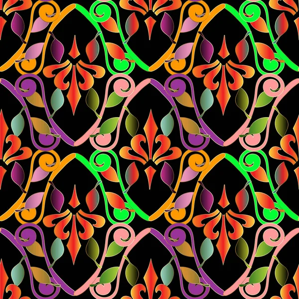 Farbenfrohe florale Vintage nahtlose Muster. Vektorhintergrund — Stockvektor