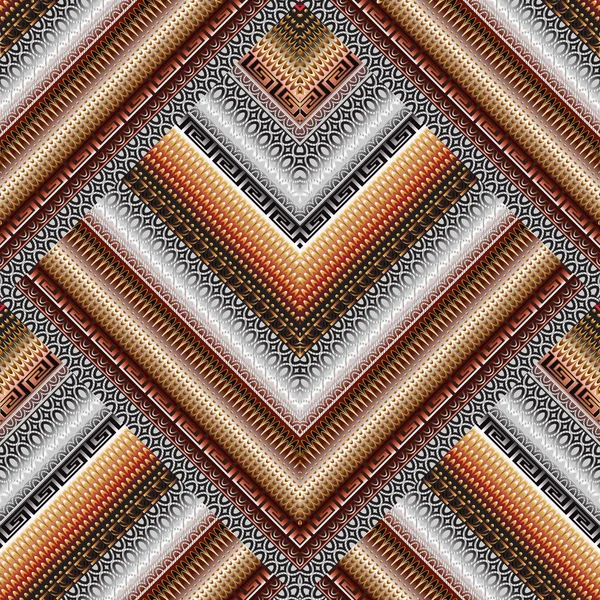 Rayé géométrique bordures sans couture motif . — Image vectorielle