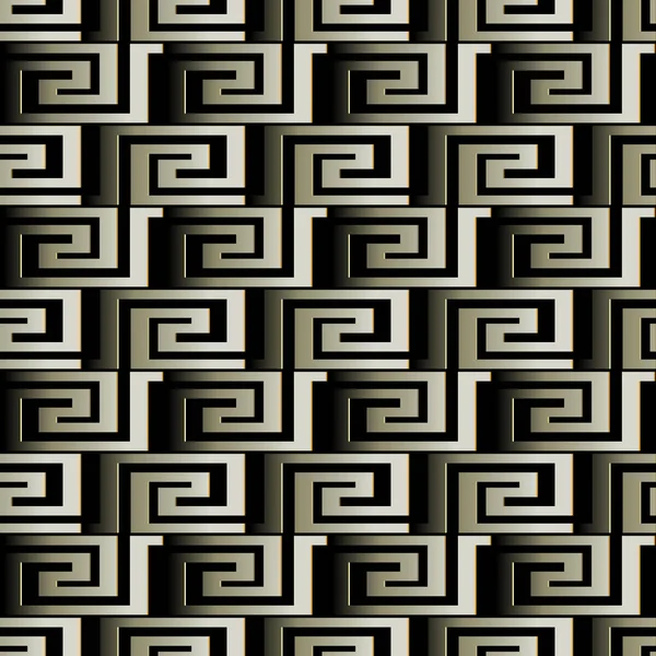 Clé grecque 3d motif sans couture. Contrôle géométrique vectoriel arrière-plan — Image vectorielle