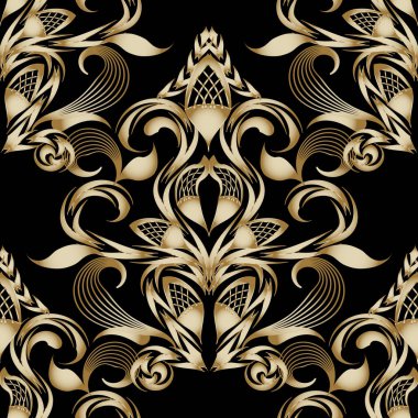 Vektör vintage çiçek siyah arka plan. Çizilmiş Şam el