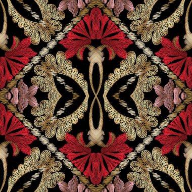 Barok nakış süslü seamless modeli. Çiçek vektör