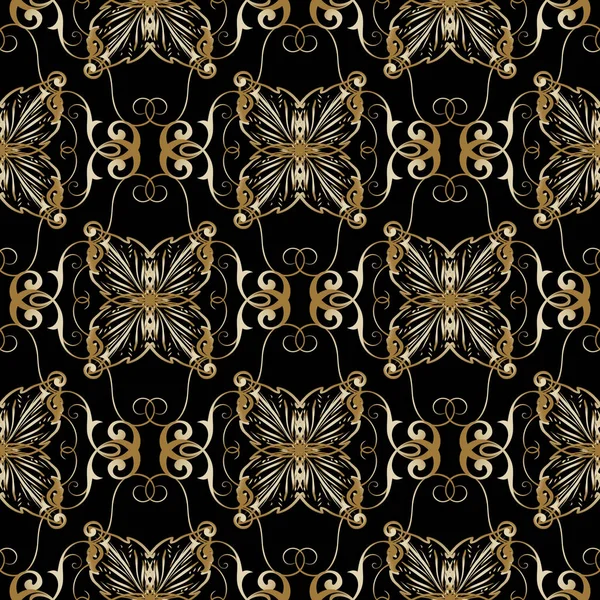 Floral or baroque motif sans couture. Vecteur vintage — Image vectorielle