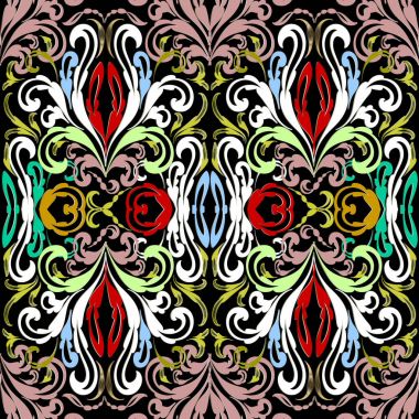 Renkli Barok seamless modeli. Parlak vektör çiçek 