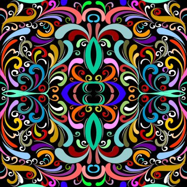 Renkli soyut desenli seamless modeli. Parlak çiçek vektör