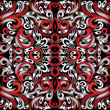 Çiçek ilginç süslü desenli seamless modeli. Vektör 