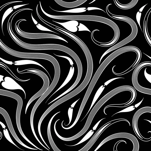 Винтажный черно-белый пейсли бесшовный рисунок. Векторный цветок — стоковый вектор
