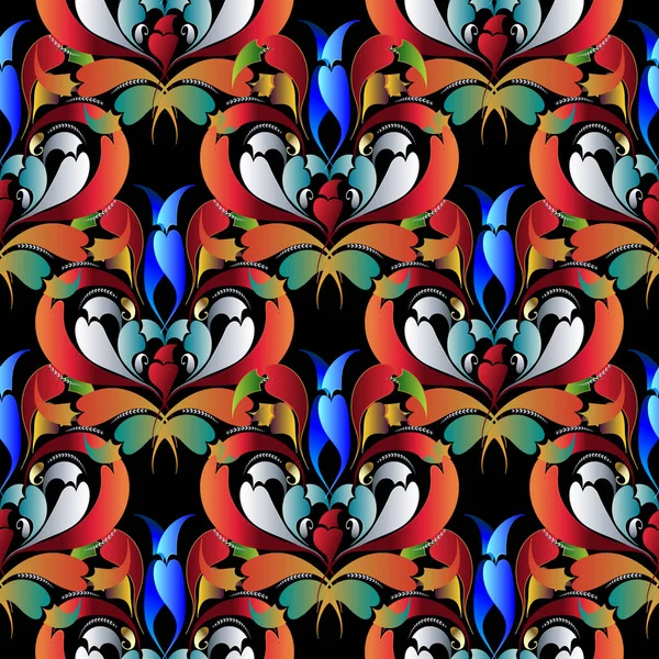 Padrão sem emenda paisley abstrato colorido. Vetor floral brilhante — Vetor de Stock