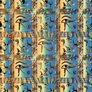 Mısır hiyeroglif vektör seamless modeli. Afrika etnik 